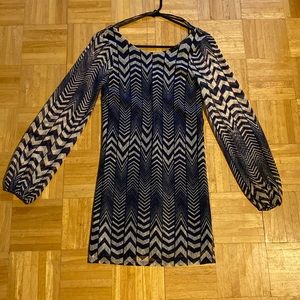Chevron lace mini dress